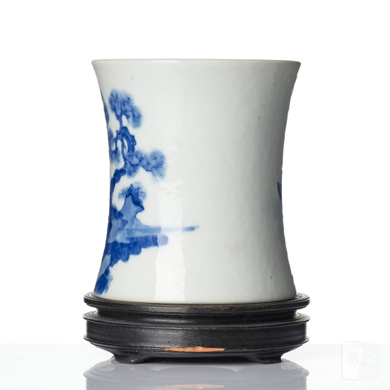 A blue and white brush-pot, - 图3